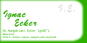 ignac ecker business card